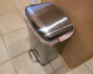 Metal trash can