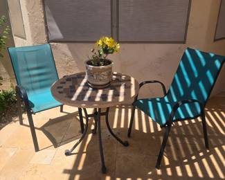 3 pc set 2 chairs with small round table
