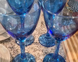 Fancy blue glassware.