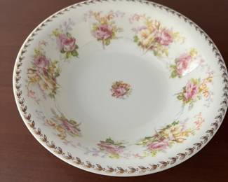 Vintage Silesia rose serving bowl
