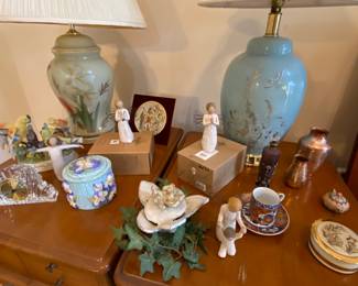 Willow Tree. Asian Decor. Lamps. MCM Tables. Nice Framed Art.