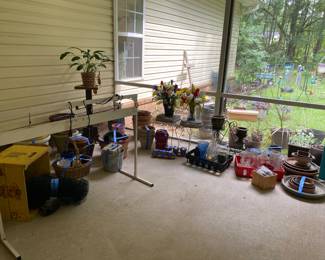 Grow light, flower pots, and more.