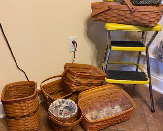 Longaberger Baskets anyone? And the coolest yellow stool. If ya know, ya know!