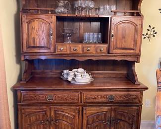 Matching china hutch. Built solid,
Very heavy. Beautiful and in excellent condition