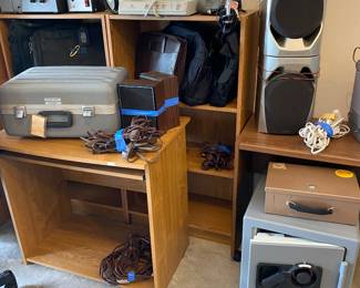 Speakers, safe, office furniture….