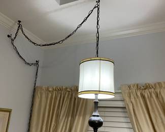 Beautiful light that doesn’t require an electrician. Just hang it up, and plug it in. 
With her cousin Is getting impatient to see them

I will be back…
