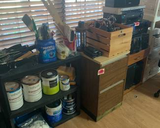 Paint, filing cabinet and more craft supplies!