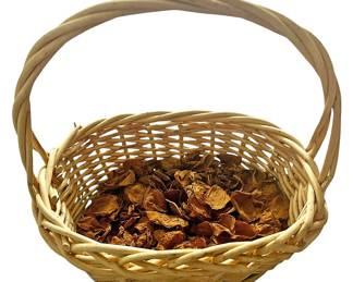Woven Basket With Dried Flower Petals