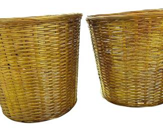 Gold Painted Wicker Planters