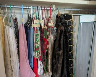 tablecloths, real and fake fur coats