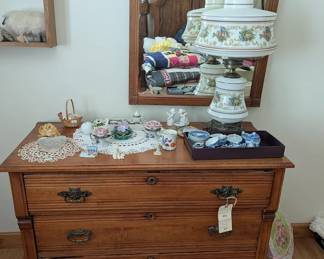 Antique Dresser and Antique Mirror