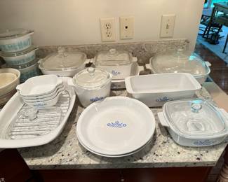 Vintage cornflower corning ware