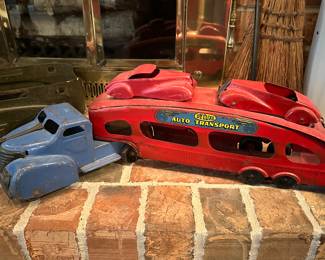 Vintage Marx 1950s deluxe auto transport toy truck