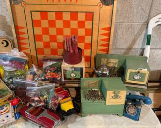 Vintage toys located in the lower level