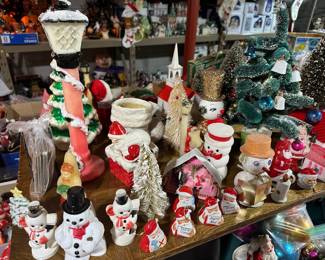 Vintage Christmas snowmen and santas