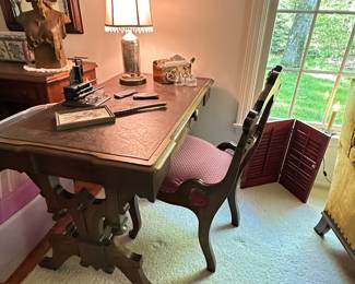 Leather top desk