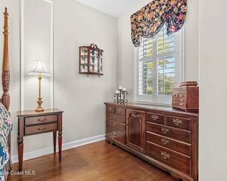 Mahogany curio cabinet, Cherry dresser