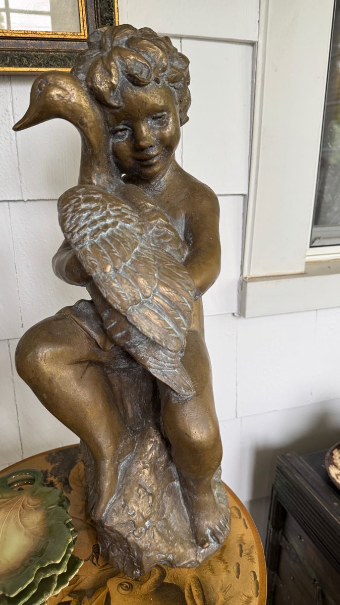 Brass Cherub statue