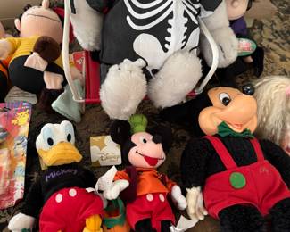 Collection of Disney Character Dolls, Peanuts and Snoopy