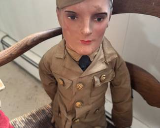 Vintage WWII Military Doll Circa 1940's