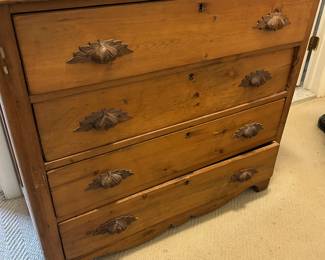 Antique pine chest of drawers.