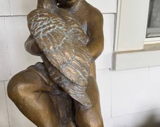 Brass Cherub statue