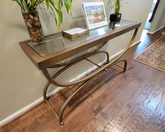 Hall Table Glass and Metal - $54.99