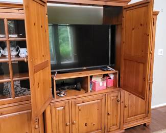 Entertainment Center Three Parts - Center TV Cabinet - Two Side Cabinets Not Connected/Attached $174.99