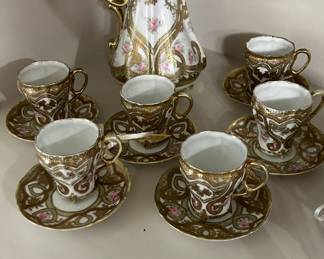 Elegant Nippon Noritake set with pitcher and cups & saucers