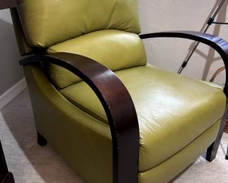 Modern chartreuse Leather Recliner