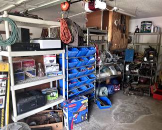 Need something from the garage? Tools, electrical, power cords, a bit of everything.