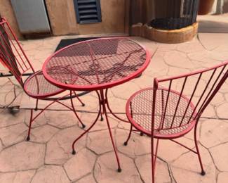 Cute red patio set