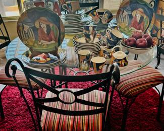 Dinette set and dinnerware and Sango, Curio Cafe Paris dish set ($95.00)