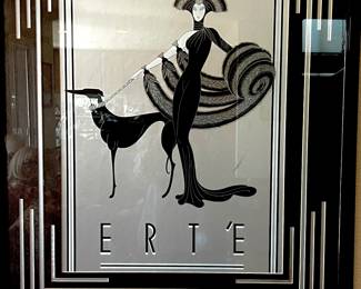 Framed and glazed Erte print