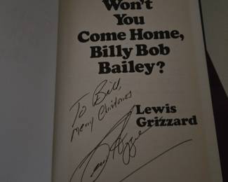 Signed Lewis Grizzard "Won't you come home Billy Bob Bailey?"