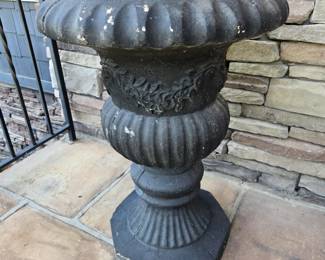 Cast concrete planters (pair)