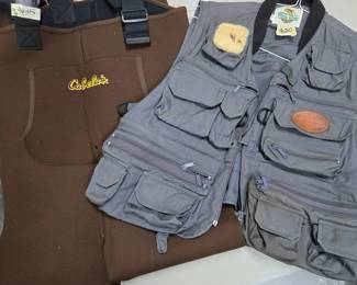 Cabela's waders (MR) & White River fly fishing vest