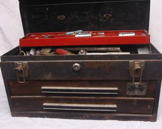 Vintage toolboxes with tools