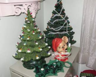 Steffans porcelain lighted trees with topogigo