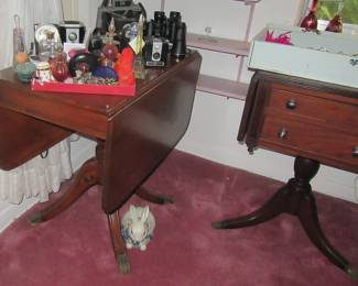 Steffans sewing table and drop leaf table
