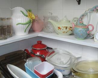 Steffans refrigerator containers corning tea pots and more