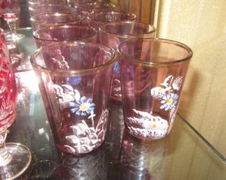 Steffans set of old painted glasses