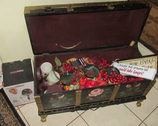 Steffans decorated chest signs etc