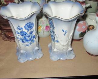 Steffans pair of blue and white vases