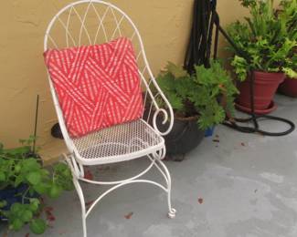 Steffans white iron chair