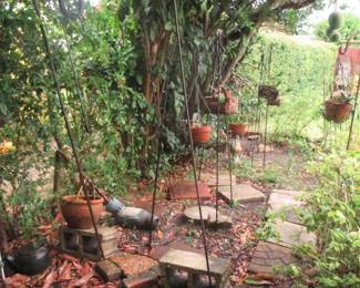 Steffans garden items hangers stepping stones pots fencing