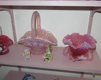 Steffans signed fenton and ruffled basket