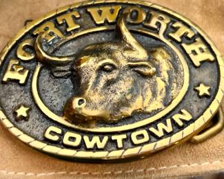 FORT WORTH COWTOWN BELT BUCKLE.