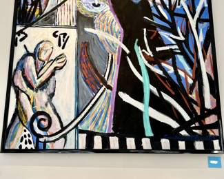 CAROLINE MCNARIN, "DOWN THIS WAY" 52X52" OIL PAINTING.