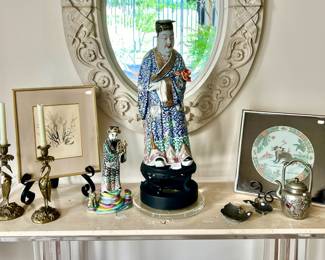 ANTIQUE CHINESE STATUES, CHING DYNASTY C1840.